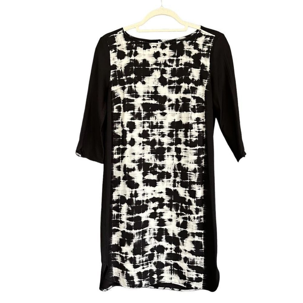 Mango Mng Basics Abstract Pattern Keyhole Back Dr… - image 1